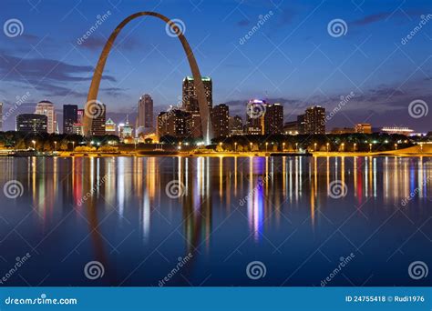 City of St. Louis skyline. stock photo. Image of exterior - 24755418