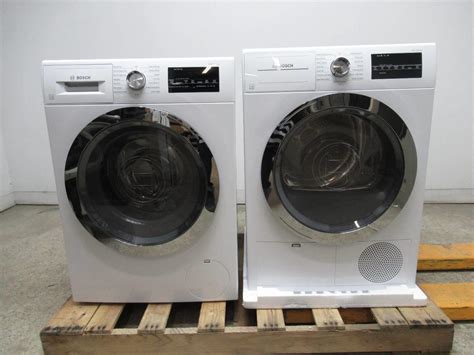 Bosch 800 Series White Chrome Washer / Dryer Set WAT28402UC / WTG86402UC | eBay