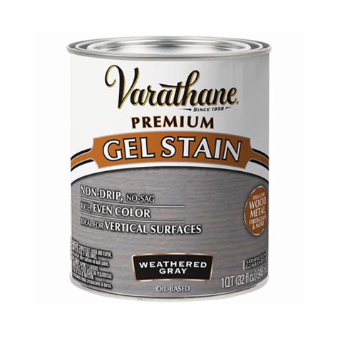 Varathane 358175 Premium Gel Wood Stain, Weathered Gray, Qt.