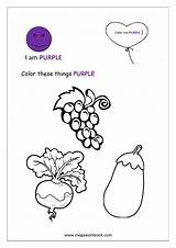 Purple Coloring Worksheets Color Preschool Pages Colors Worksheet  sketch template