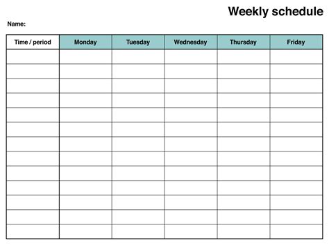 Blank Employee Schedules - 20 Free PDF Printables | Printablee