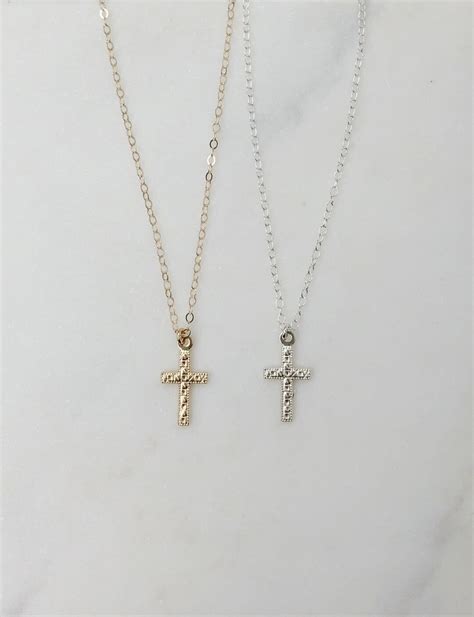 Cross Necklace Sterling Silver, Baptism Gift, Dainty Jewelry, Gifts for Her, Religious Necklace ...