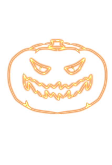 Glowing Halloween Pumpkin Outline - ibisPaint