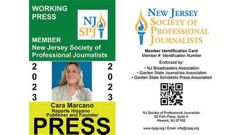 2023 Press ID Card Renewal with Full Membership in SPJ and NJ-SPJ