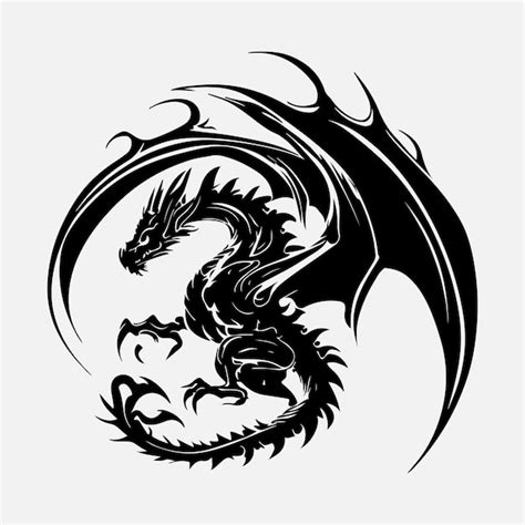 Premium Vector | Black dragon silhouette vector design