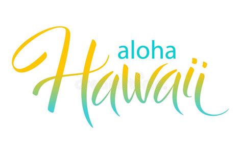 Aloha Hawaii, Poster Vector Lettering Illustration Stock Vector - Illustration of lettering ...