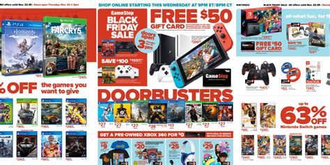 GameStop Black Friday Ad: $50 GC w/ Nintendo Switch, PS4 Pro, Games ...