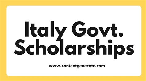 Italy Scholarships 2023-2024 | Fully Funded Italian scholarships