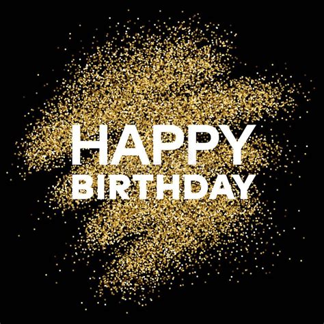 Gold Glitter Background with Happy Birthday Inscription Stock Vector - Illustration of gold ...