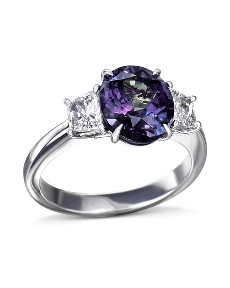 Rare Alexandrite & Diamond Three-Stone Ring - Turgeon Raine