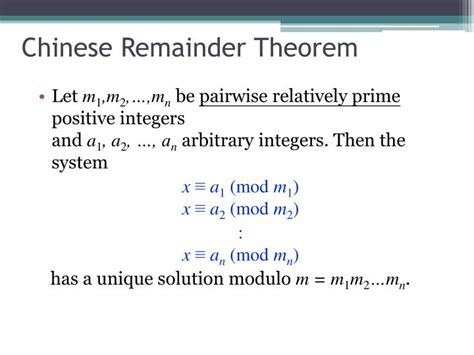 PPT - Chinese Remainder Theorem PowerPoint Presentation - ID:6306090