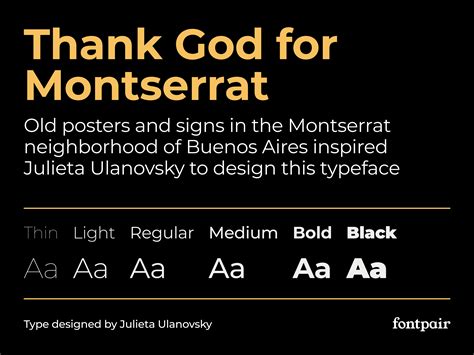 Montserrat - Free Sans-Serif Font - Fontpair