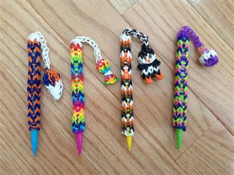 These are the rainbow loom pencil dangles that I made. They are super ...