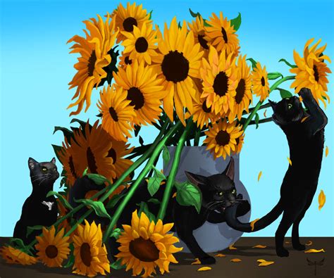 Black Cats and Sunflowers by A-FoxesDen on DeviantArt