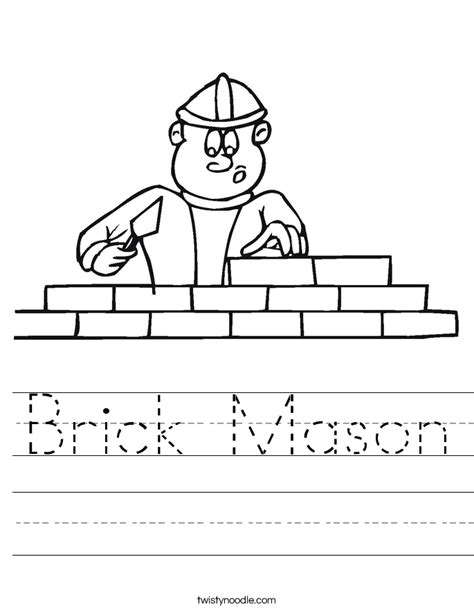 Brick Mason Worksheet - Twisty Noodle