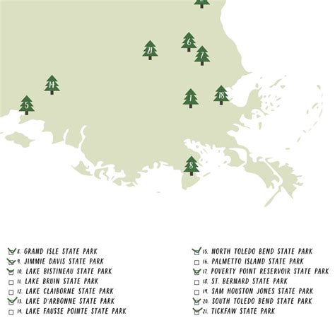 Louisiana State Parks Map Print-louisiana State Parks | Etsy