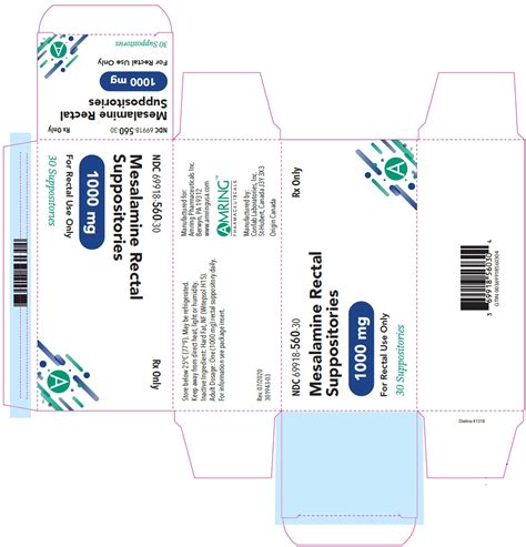 NDC 69918-560 Mesalamine Rectal Suppository Rectal