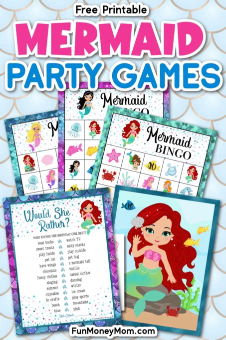 Mermaid Party Games (Free Printables) - Fun Money Mom