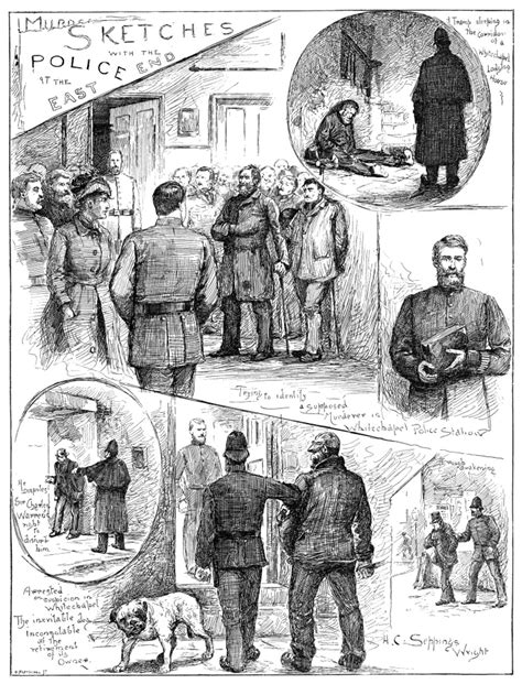 Whitechapel Murders, 1888. /Npolice Investigate And Apprehend Suspects During The Notorious Jack ...