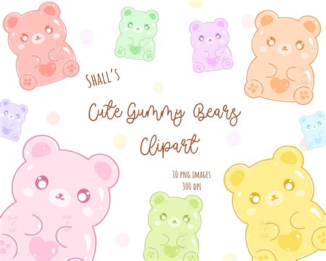 Cute Gummy Bears Clipart Bear PNG Cute Chonky Gummy Bear - Etsy Hong Kong