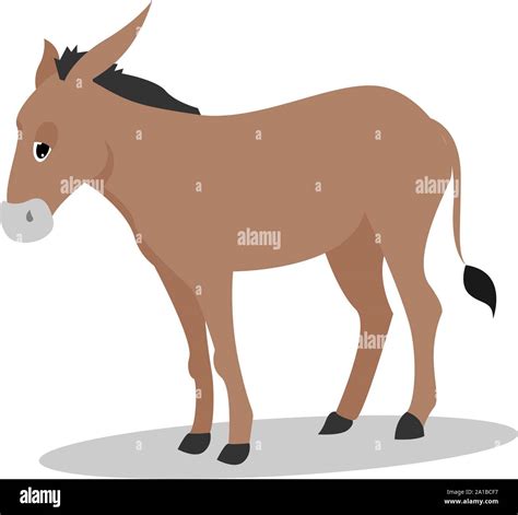 Sad donkey, illustration, vector on white background Stock Vector Image ...