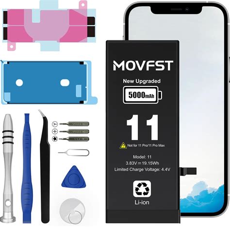 Amazon.com: MOVFST Replacement Battery for iPhone 11,5000mAh Li-ion ...