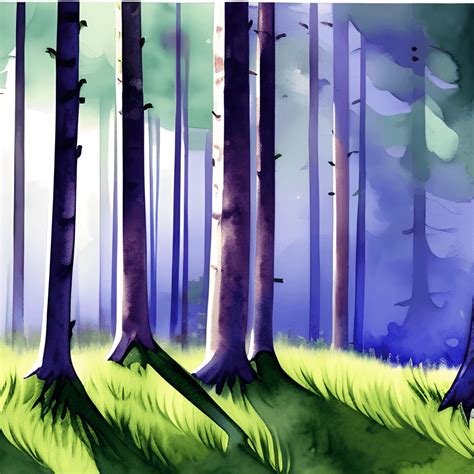 Watercolor Pine Tree Forest 4k · Creative Fabrica