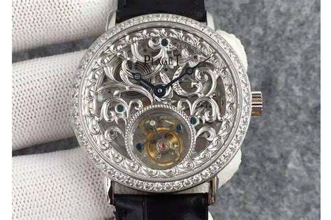 Piaget Skeleton Tourbillon SS/LE Diamond Bezel Watches [1031pi003] - $1,248.00 : Replica ...