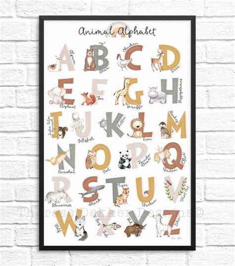 Alphabet Nursery Decor Alphabet Wall Art Print Alphabet | Etsy