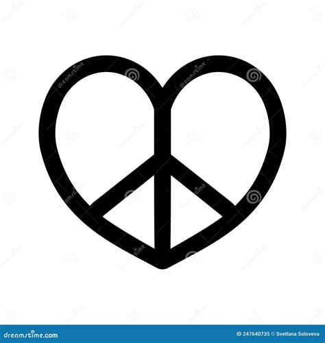 Vector Flat Heart Peace Sign Stock Vector - Illustration of decorative, object: 247640735