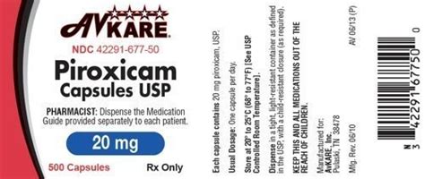 Piroxicam - FDA prescribing information, side effects and uses