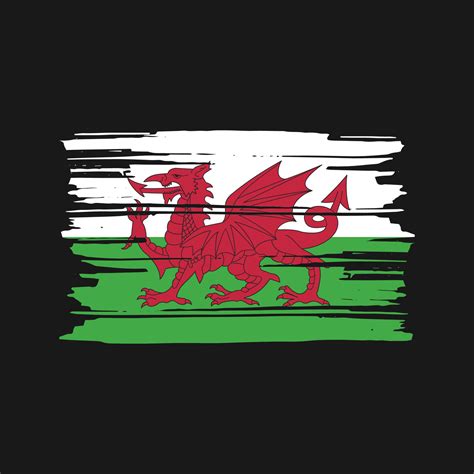 Wales Flag Brush Vector. National Flag Design 11428899 Vector Art at ...