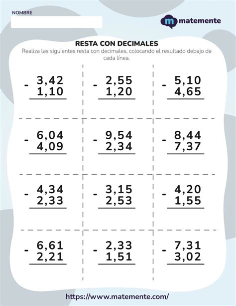 Ejercicios Suma Y Resta De Numeros Decimales - Image to u