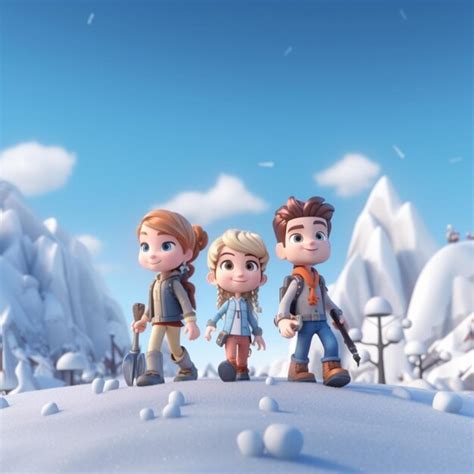 Premium Photo | Arafed image of three cartoon characters standing on a ...