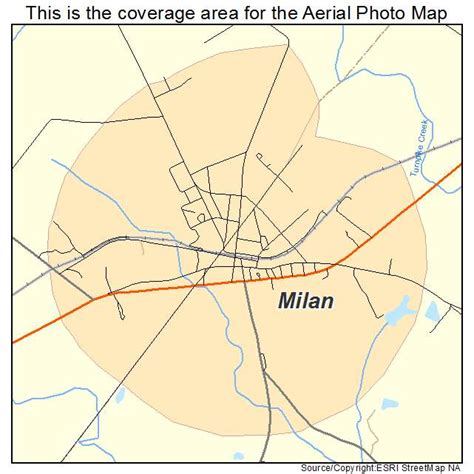 Aerial Photography Map of Milan, GA Georgia