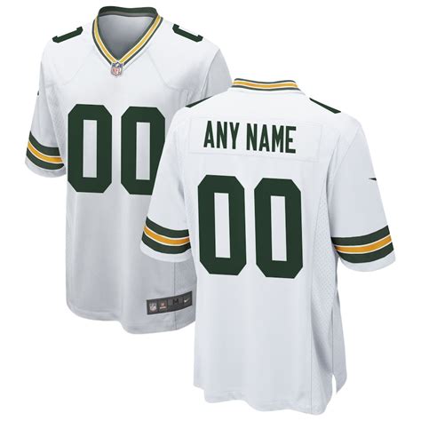 Men's Green Bay Packers Nike White Custom Game Jersey