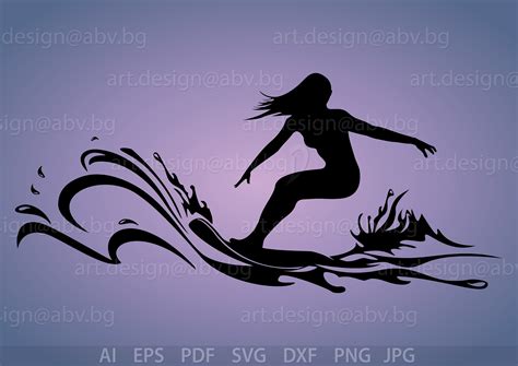 Surfer Silhouette Digital print Digital image PNG PDF JPEG Prints Art ...