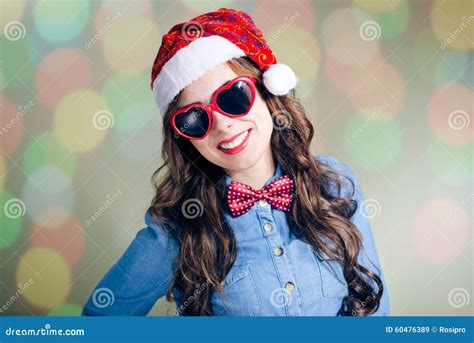 Young Hipster Girl in Funny Sunglasses and Stock Image - Image of pretty, bokeh: 60476389