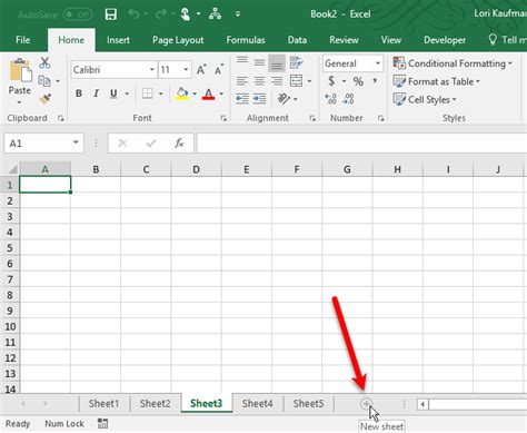 Microsoft Excel Sheet Tab