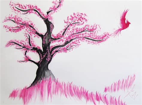 Cherry Blossom Tree Drawing Step By Step at GetDrawings | Free download