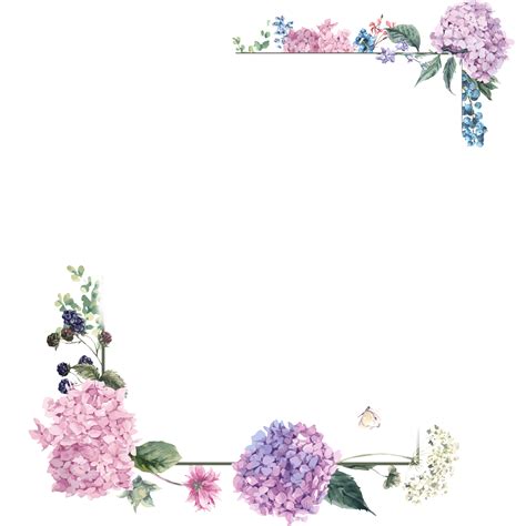 Hydrangea clipart border, Hydrangea border Transparent FREE for ...