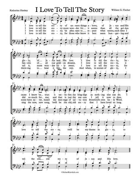 Free Choir Sheet Music – I Love To Tell The Story – Michael Kravchuk