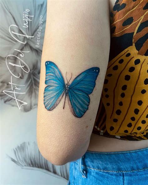 Blue Monarch Butterfly Tattoos