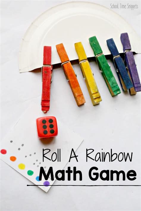 Roll A Rainbow Preschool Number Game | School Time Snippets