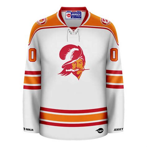 Jersey Ninja - Tampa Bay Buccaneers White Hockey Jersey - 1976 Throwback