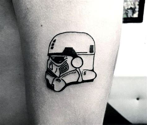 Small Simple Mens Stormtrooper Helmet Tattoo With Black Ink Outline | Small tattoos ...