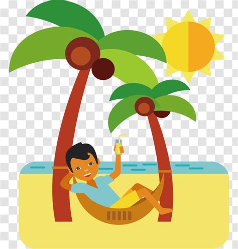 Beach Vacation Clip Art Image - Seaside Resort - Happy Summer Clipart Transparent PNG