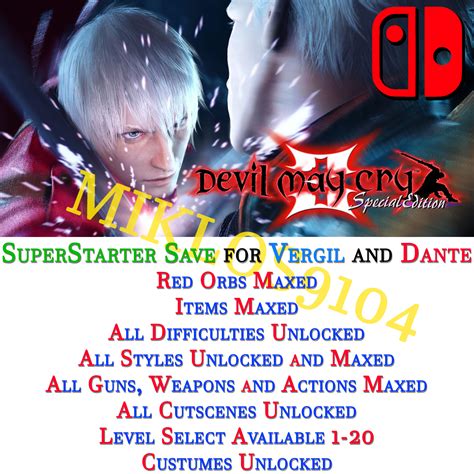 Devil May Cry 3 - Nintendo Switch Save Editing