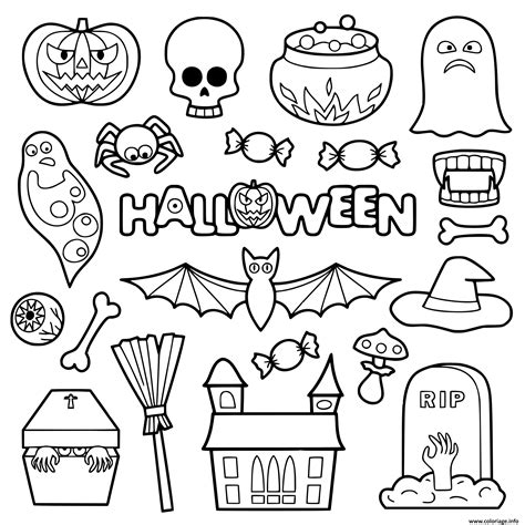 Coloriage Halloween Objets Pour Enfants Dessin Halloween à imprimer