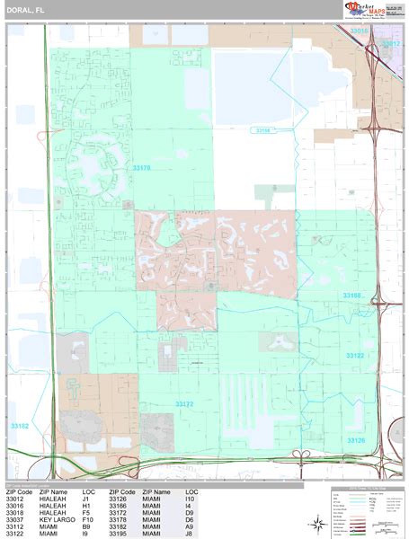 Doral Florida Wall Map (Premium Style) by MarketMAPS